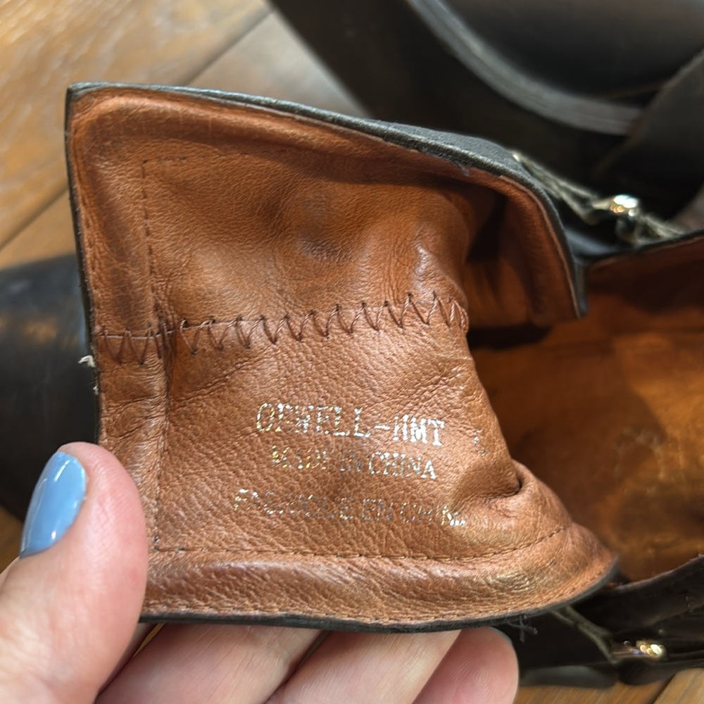 Jeffrey Campbell black orwell harness booties leather short boots moto buckle 8 - Picture 9 of 11